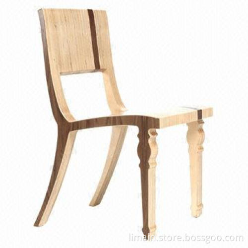 Dining chairs, layered birch plywood with hardwood accents and veneer